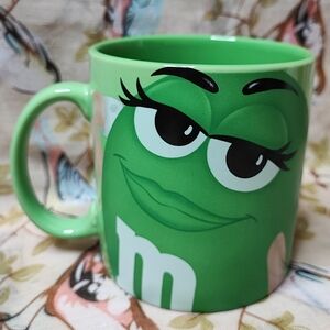 Green M&Ms Oversized Coffee Tea Mug Licensed MARS, NWOT Aphrodisiac Valentine's